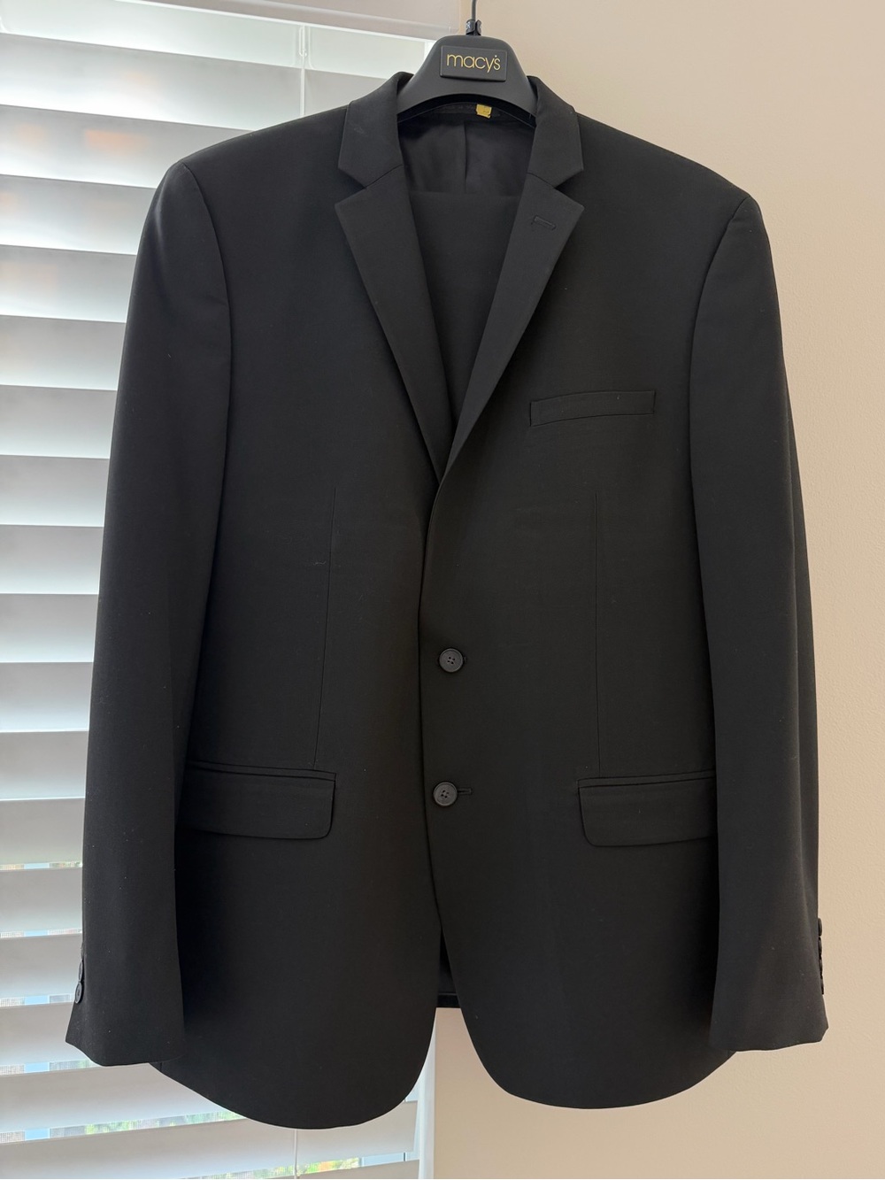 Van Heusen - Men’s Black Two-Button Suit Jacket and Pants (46R/ 38W/ 30L)